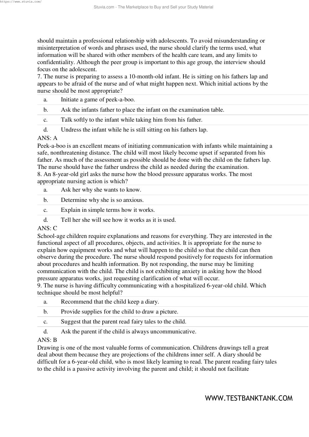Preview page 4 of Test Bank For Pediatric Primary Care: Practice Guidelines for Nurses: Practice Guidelines for Nurses 5th Edition by Beth