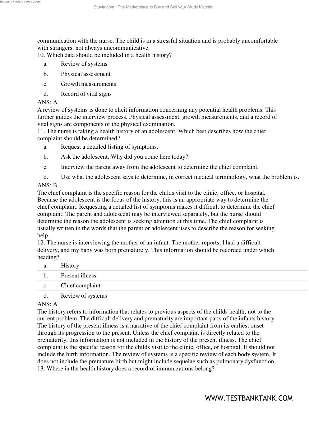Preview page 5 of Test Bank For Pediatric Primary Care: Practice Guidelines for Nurses: Practice Guidelines for Nurses 5th Edition by Beth