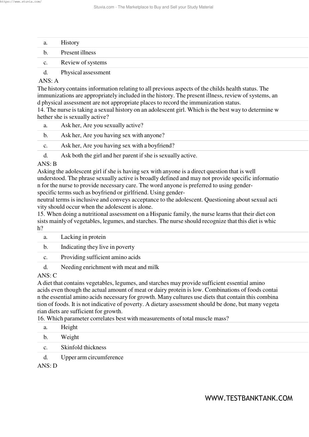 Preview page 6 of Test Bank For Pediatric Primary Care: Practice Guidelines for Nurses: Practice Guidelines for Nurses 5th Edition by Beth