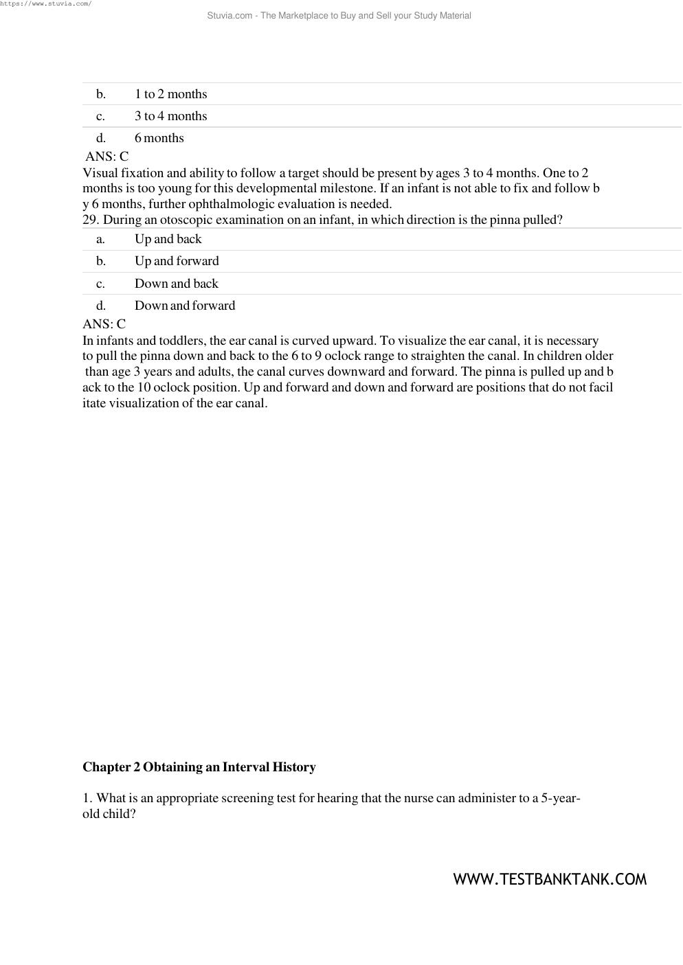 Preview page 10 of Test Bank For Pediatric Primary Care: Practice Guidelines for Nurses: Practice Guidelines for Nurses 5th Edition by Beth