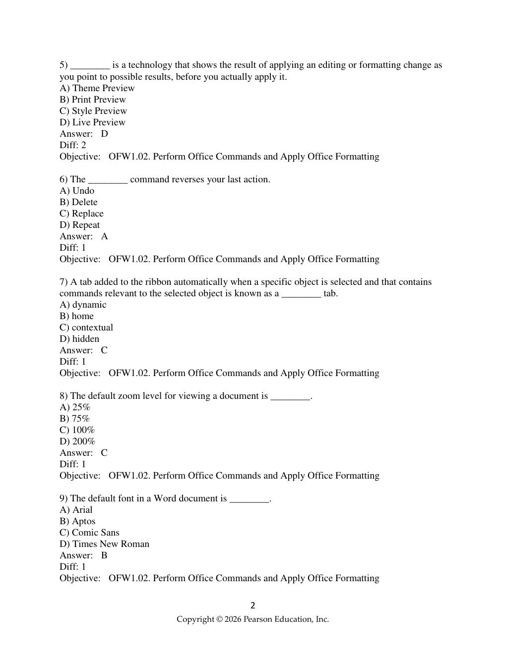 Preview page 2 of Test Bank For  GO! Microsoft 365: Access 2025 (Gaskin)  Chapter 1-10