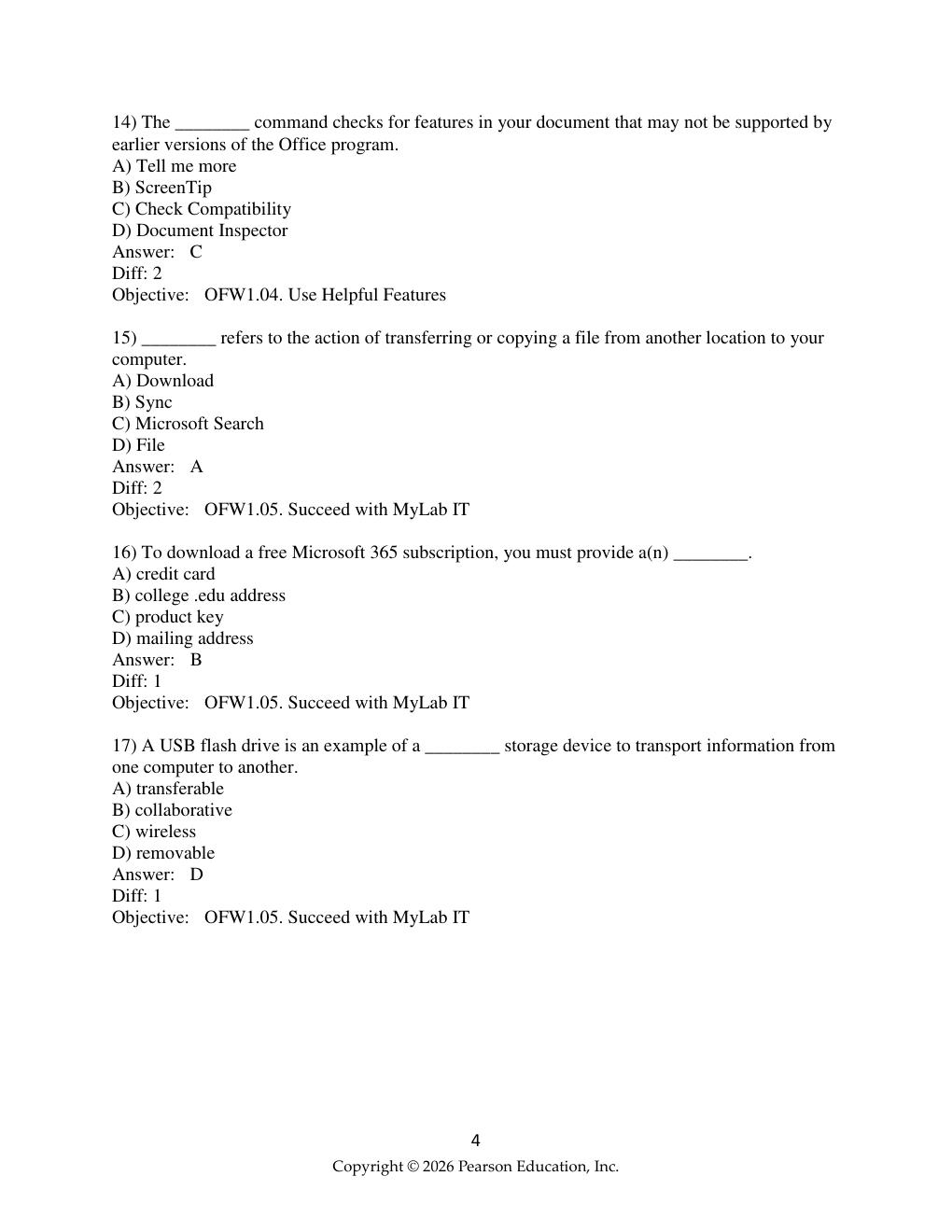 Preview page 4 of Test Bank For  GO! Microsoft 365: Access 2025 (Gaskin)  Chapter 1-10