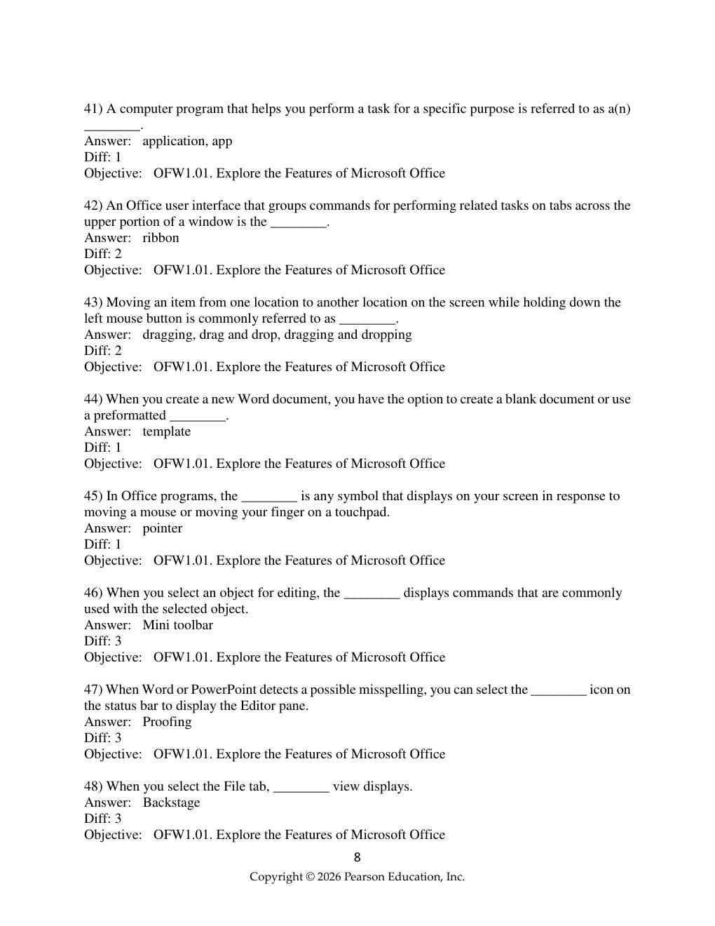 Preview page 8 of Test Bank For  GO! Microsoft 365: Access 2025 (Gaskin)  Chapter 1-10