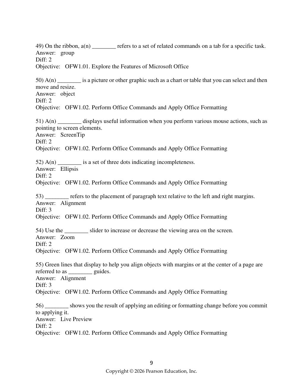 Preview page 9 of Test Bank For  GO! Microsoft 365: Access 2025 (Gaskin)  Chapter 1-10