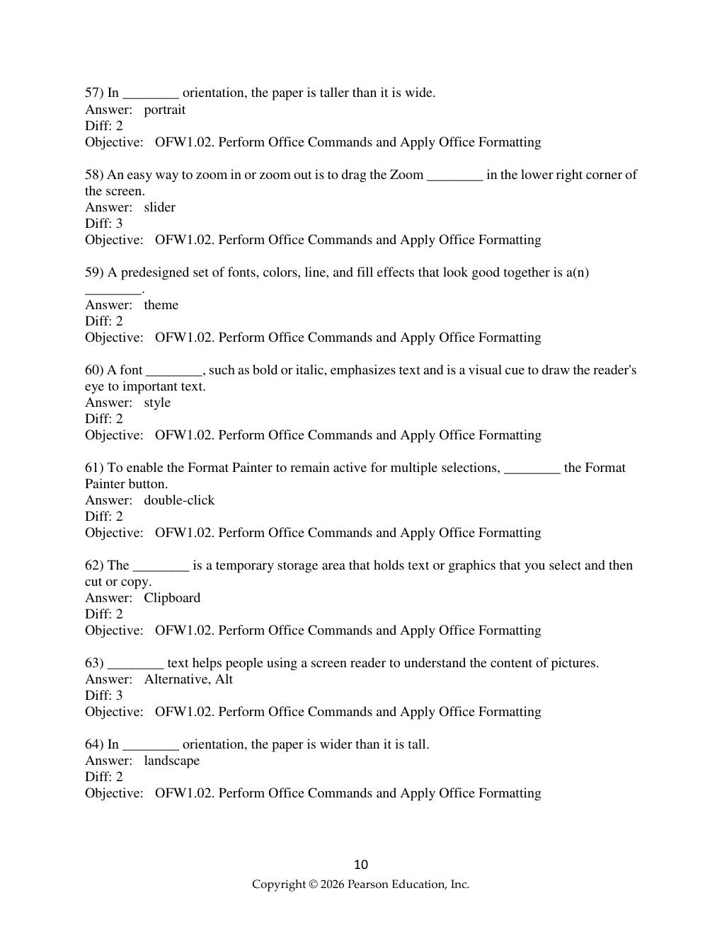 Preview page 10 of Test Bank For  GO! Microsoft 365: Access 2025 (Gaskin)  Chapter 1-10