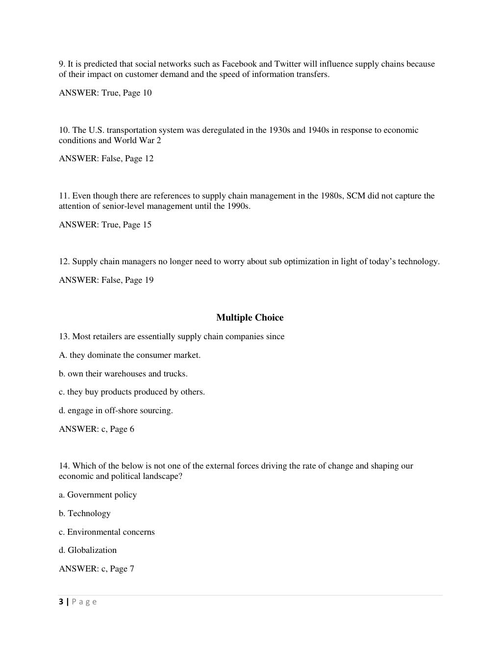 Preview page 3 of Solution Manual for Supply Chain Management: A Logistics Perspective 11th Edition by C. Langley, Robert Novack, Brian Gi