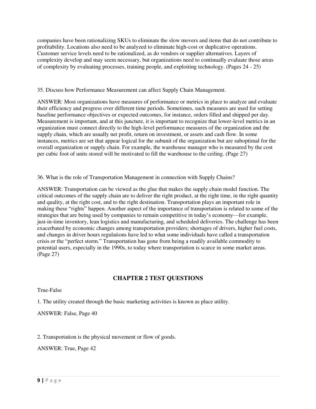 Preview page 9 of Solution Manual for Supply Chain Management: A Logistics Perspective 11th Edition by C. Langley, Robert Novack, Brian Gi