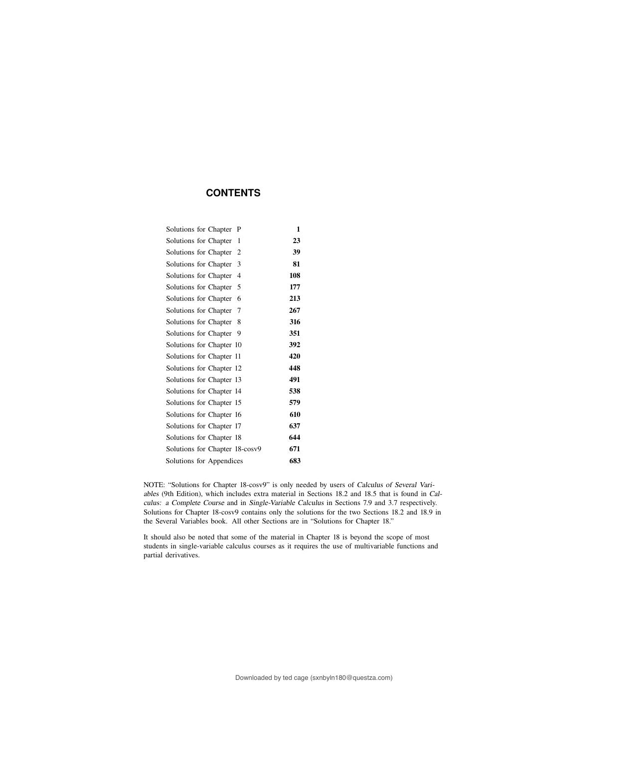 Preview page 3 of INSTRUCTOR’S SOLUTIONS MANUAL Calculus Ninth Edition Robert A. Adams, Christopher Essex