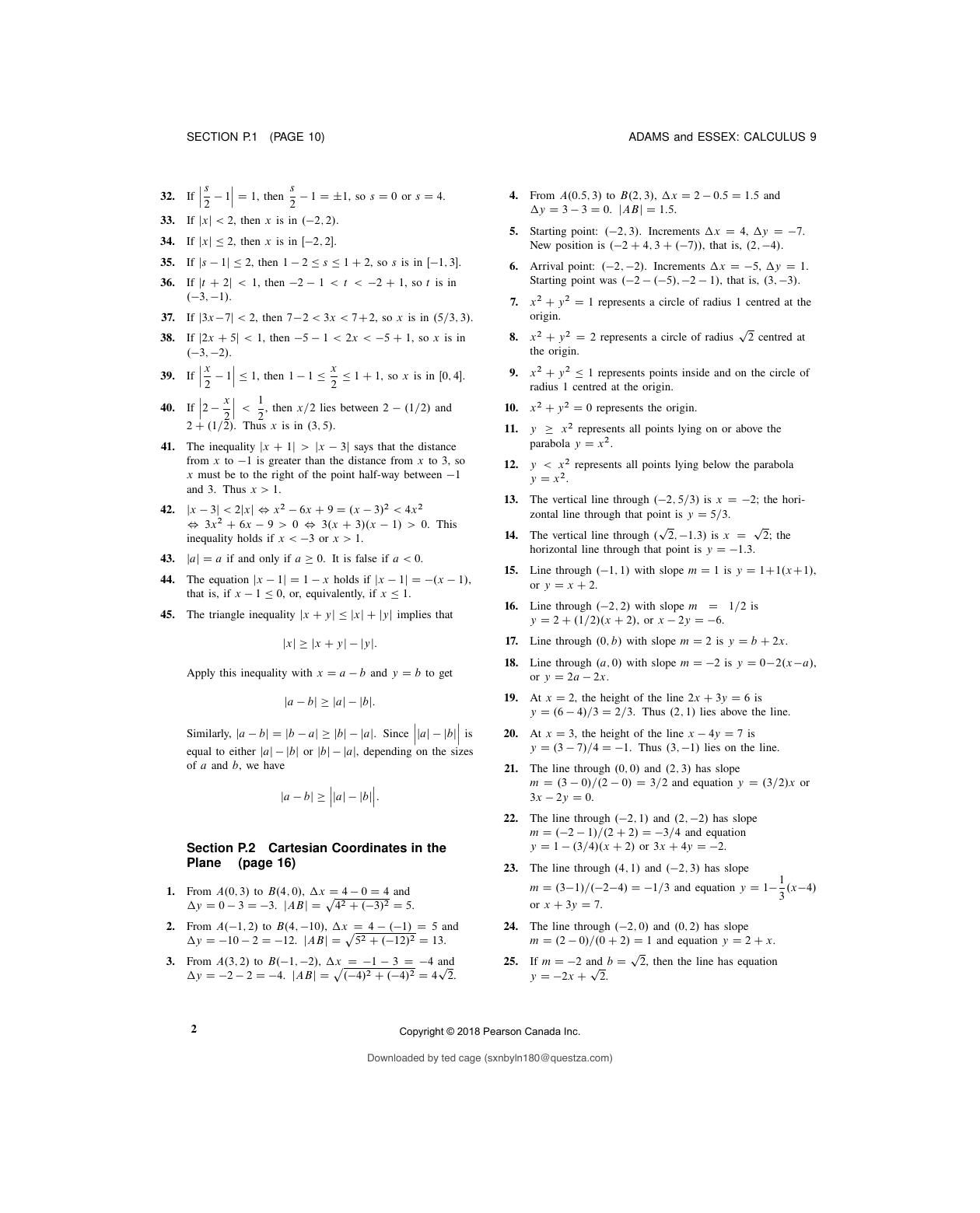 Preview page 5 of INSTRUCTOR’S SOLUTIONS MANUAL Calculus Ninth Edition Robert A. Adams, Christopher Essex