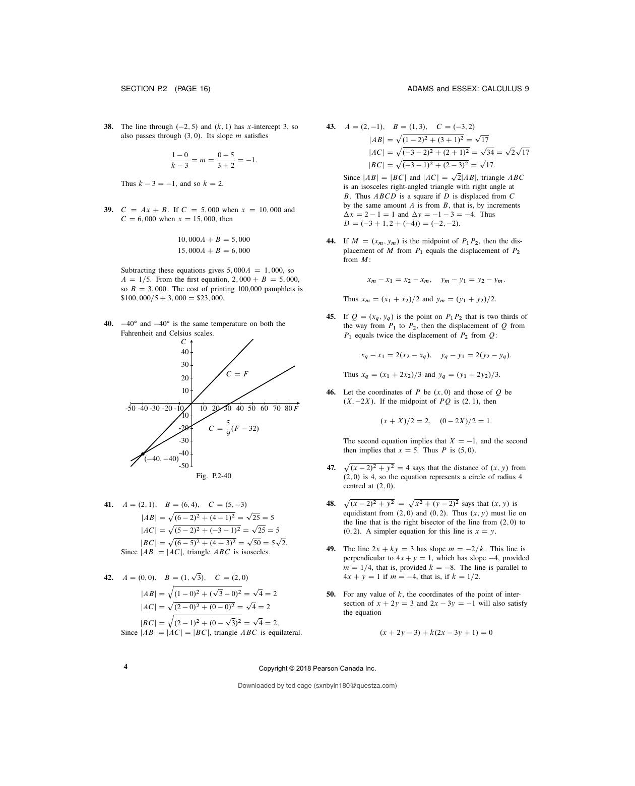 Preview page 7 of INSTRUCTOR’S SOLUTIONS MANUAL Calculus Ninth Edition Robert A. Adams, Christopher Essex