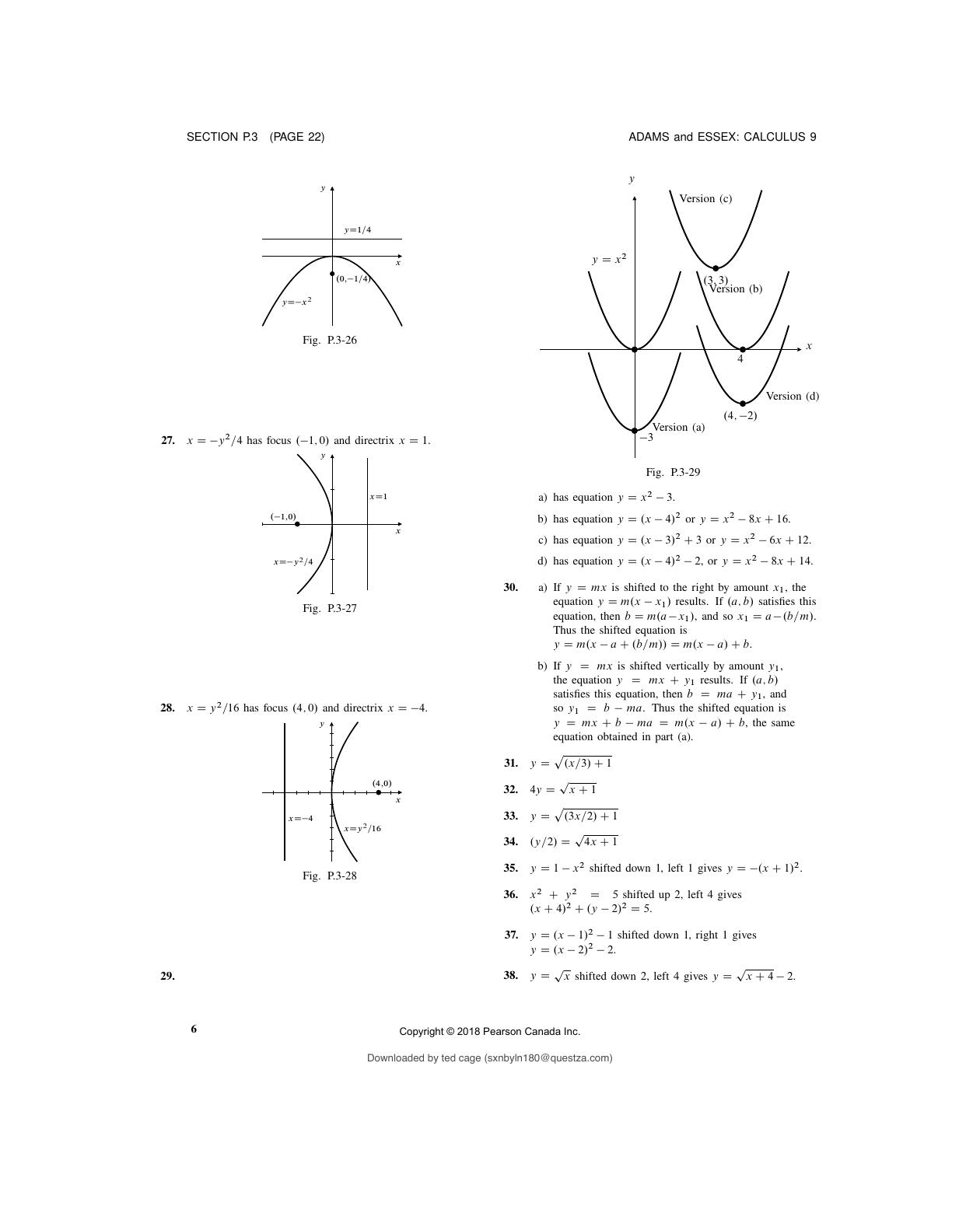 Preview page 9 of INSTRUCTOR’S SOLUTIONS MANUAL Calculus Ninth Edition Robert A. Adams, Christopher Essex