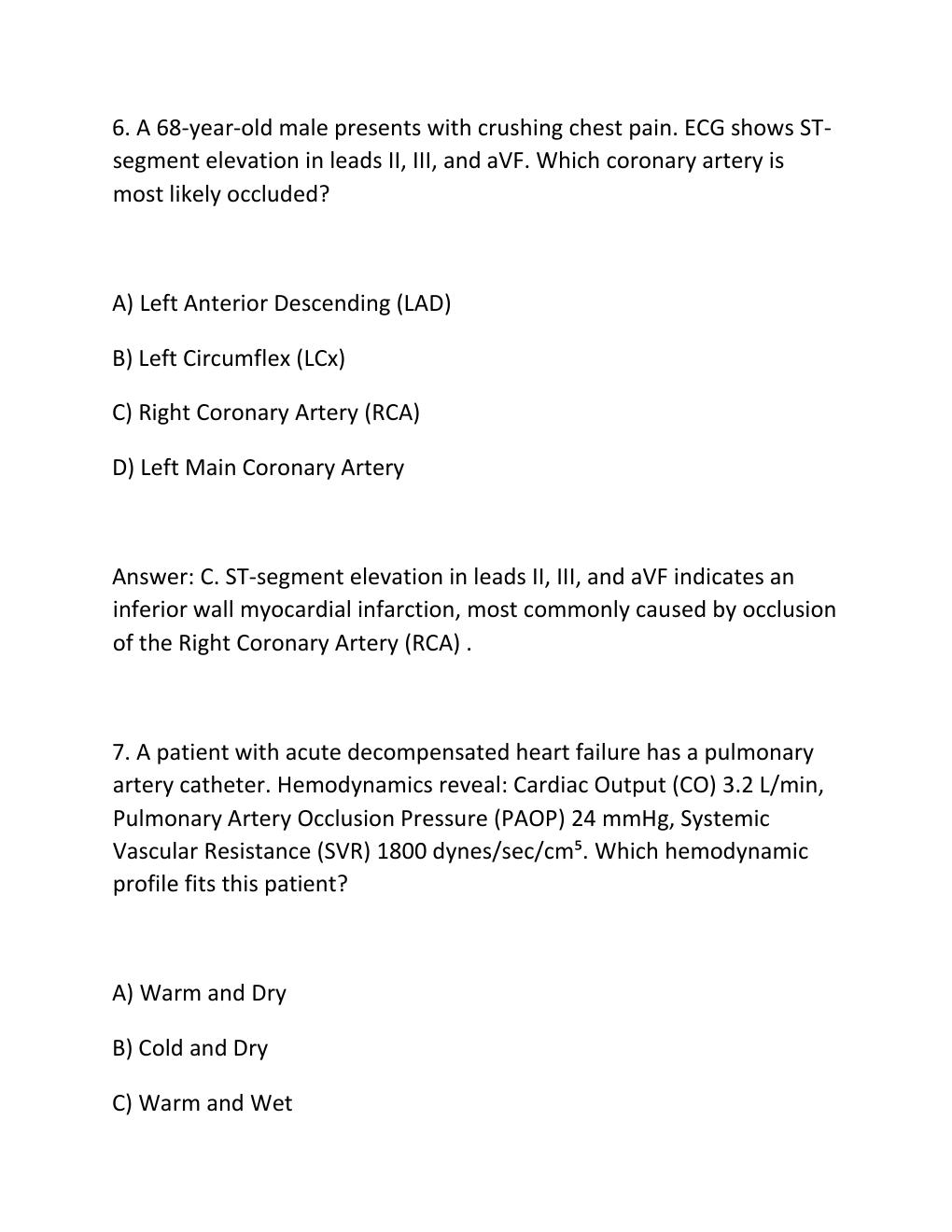 Preview page 4 of PCCN (Progressive Care Certified Nurse) Final Exam Practice