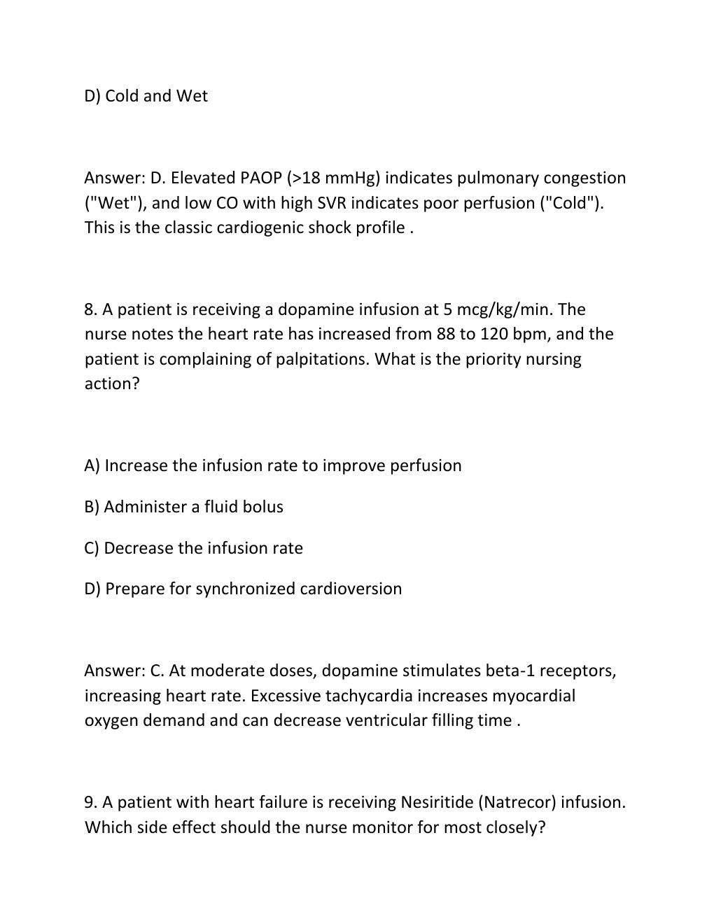 Preview page 5 of PCCN (Progressive Care Certified Nurse) Final Exam Practice