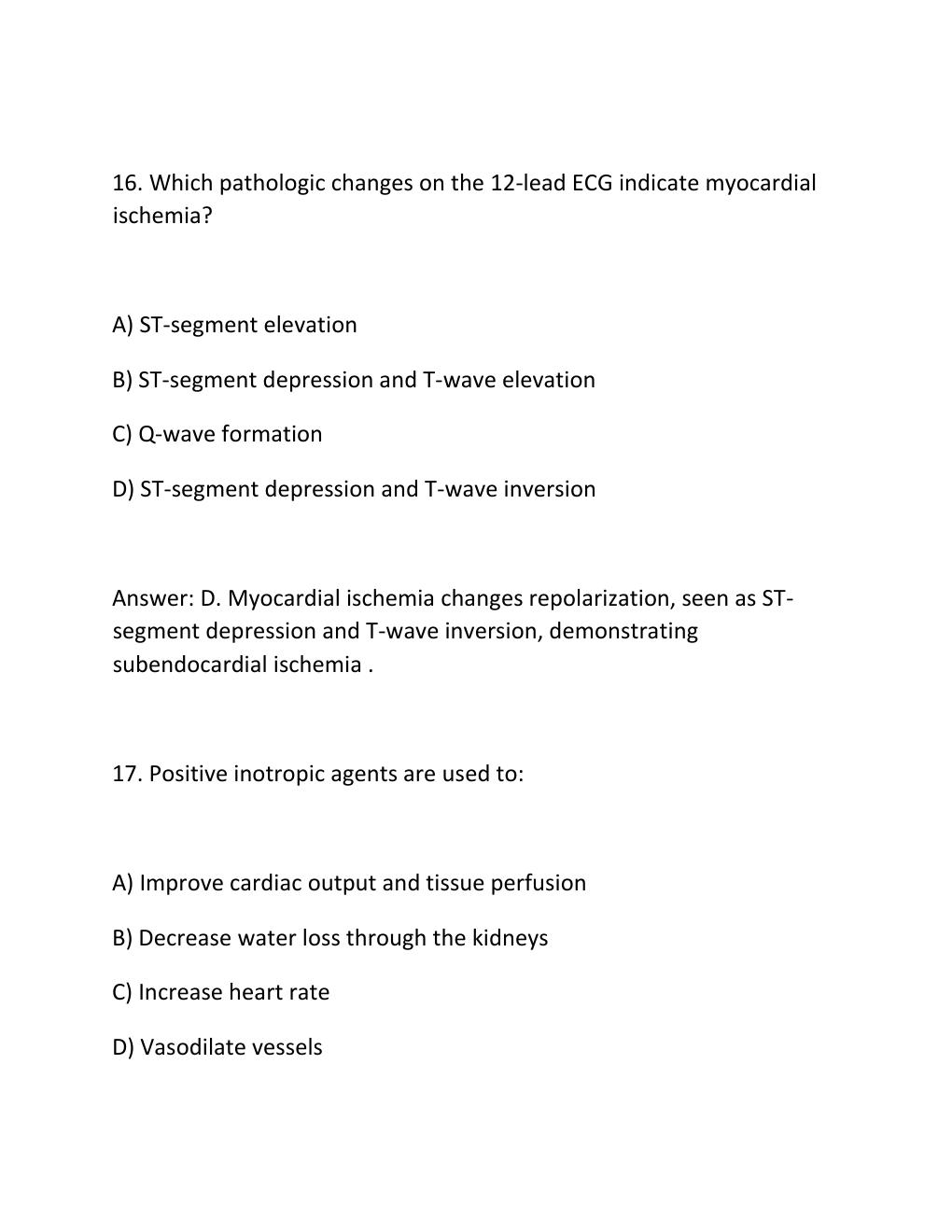 Preview page 10 of PCCN (Progressive Care Certified Nurse) Final Exam Practice