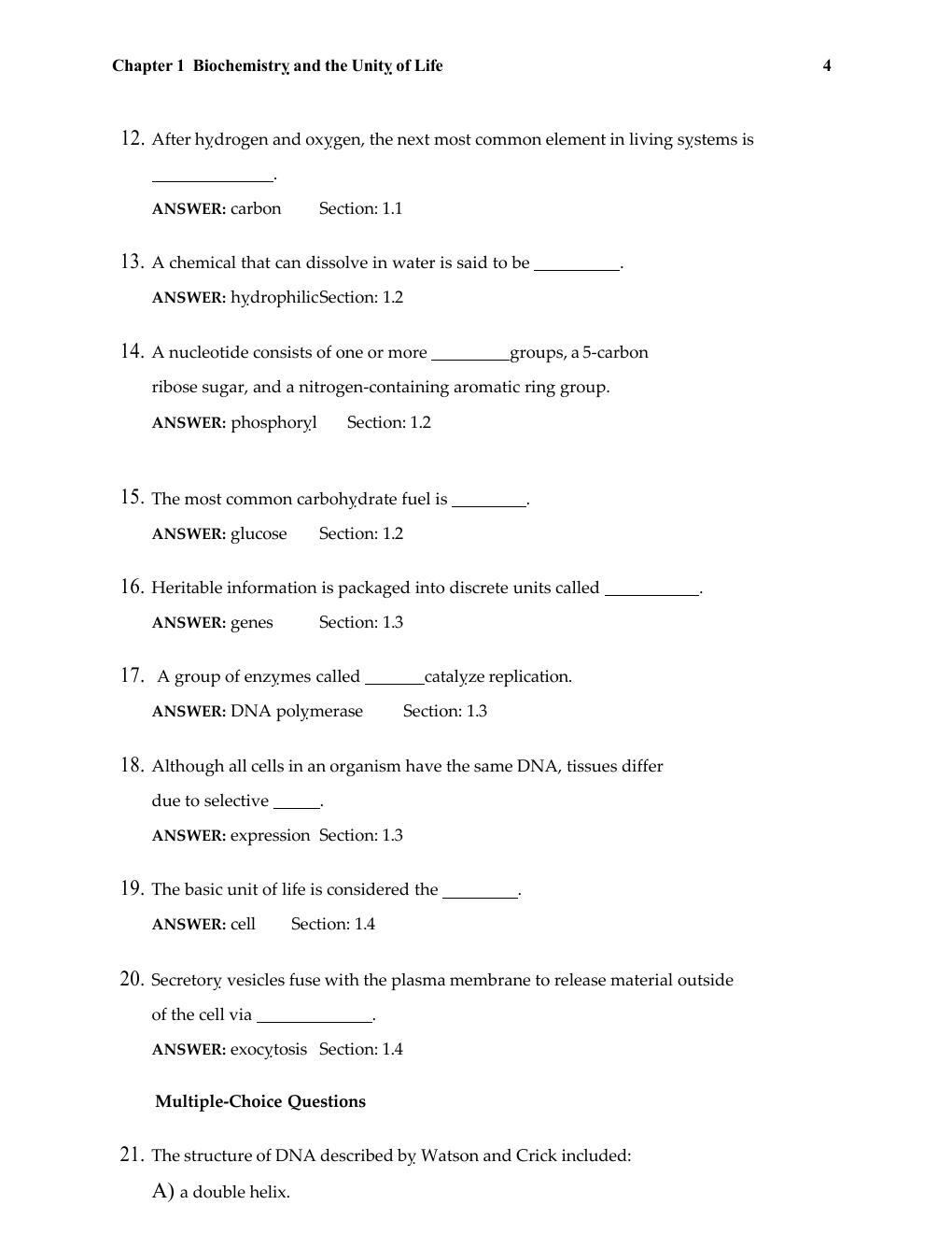 Preview page 8 of BIOCHEMISTRYASHORTCOURSE4 TH Edition By John Tymoczko
