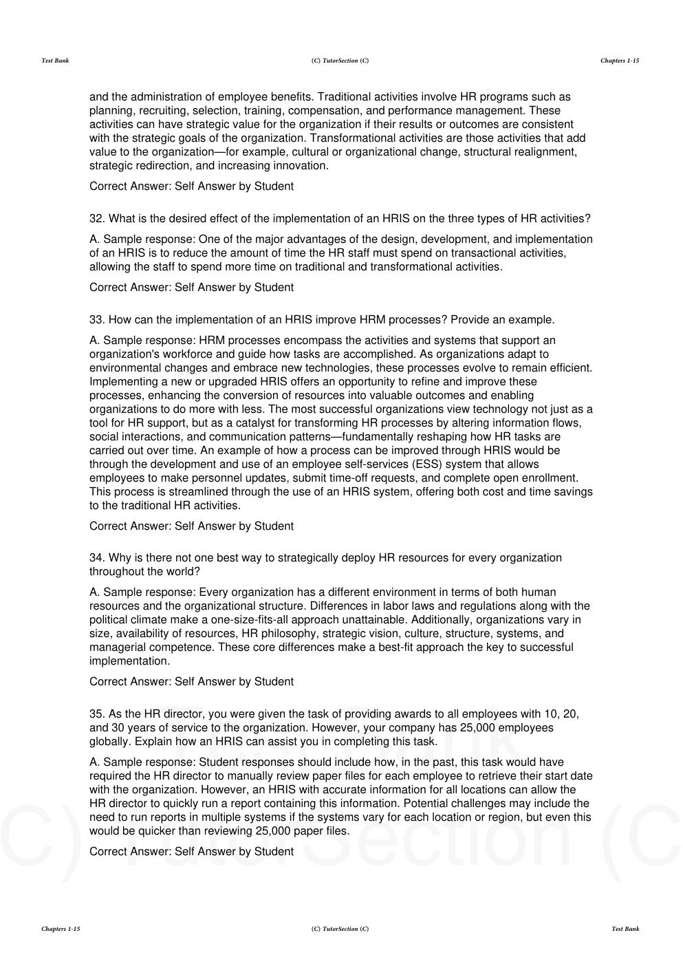 Preview page 6 of Test Bank for Human Resource Information Systems Basics, Applications, and Future Directions 6th Edition By Richard John