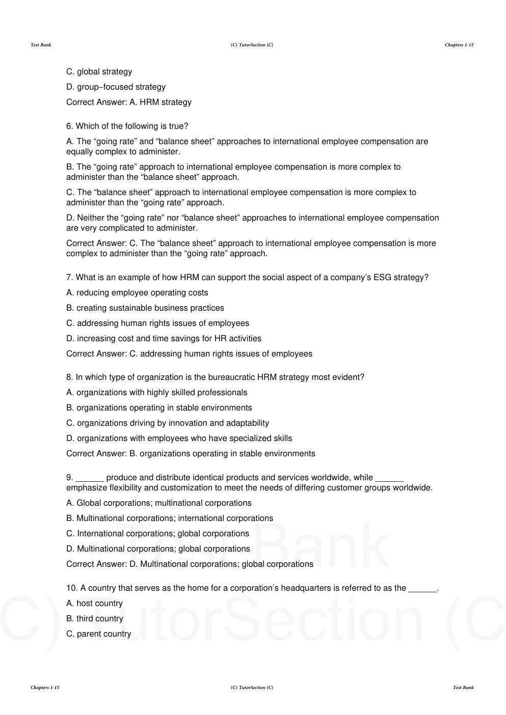 Preview page 8 of Test Bank for Human Resource Information Systems Basics, Applications, and Future Directions 6th Edition By Richard John
