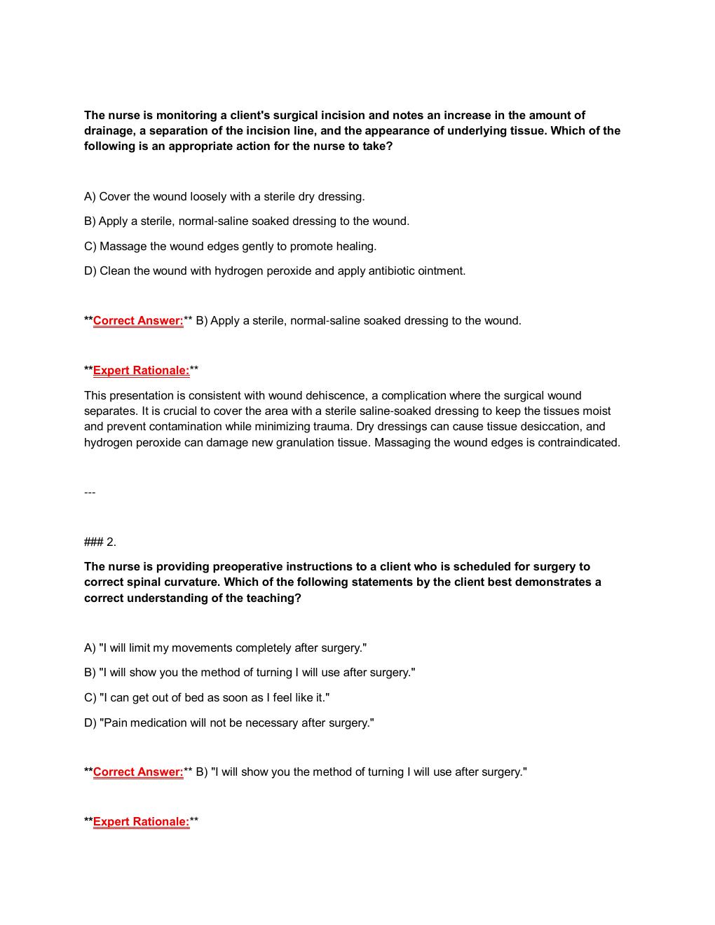 Preview page 2 of NU 155 Exam 3 Study Guide | Medical-Surgical Nursing