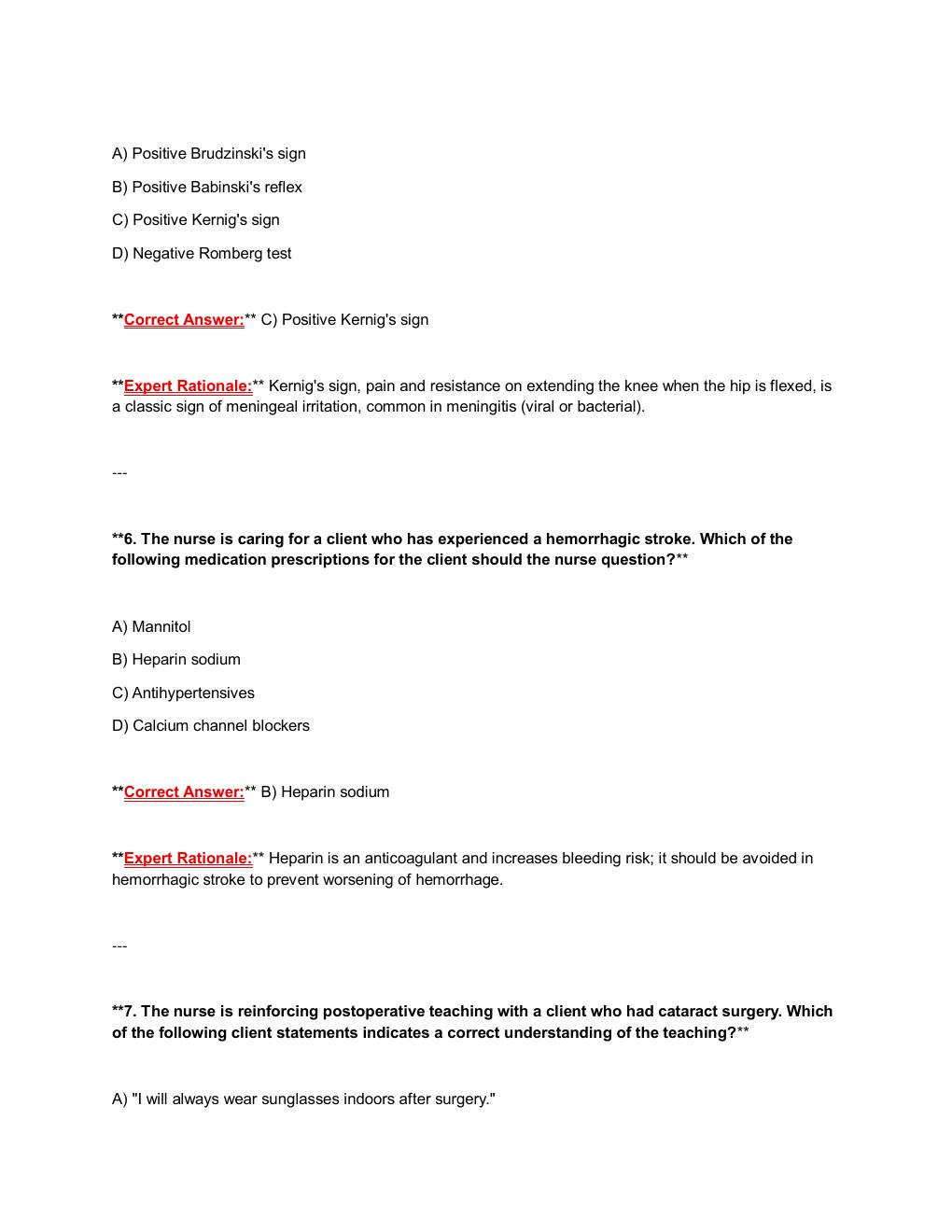 Preview page 4 of NU 155 Final Exam Study Guide | Medical-Surgical Nursing