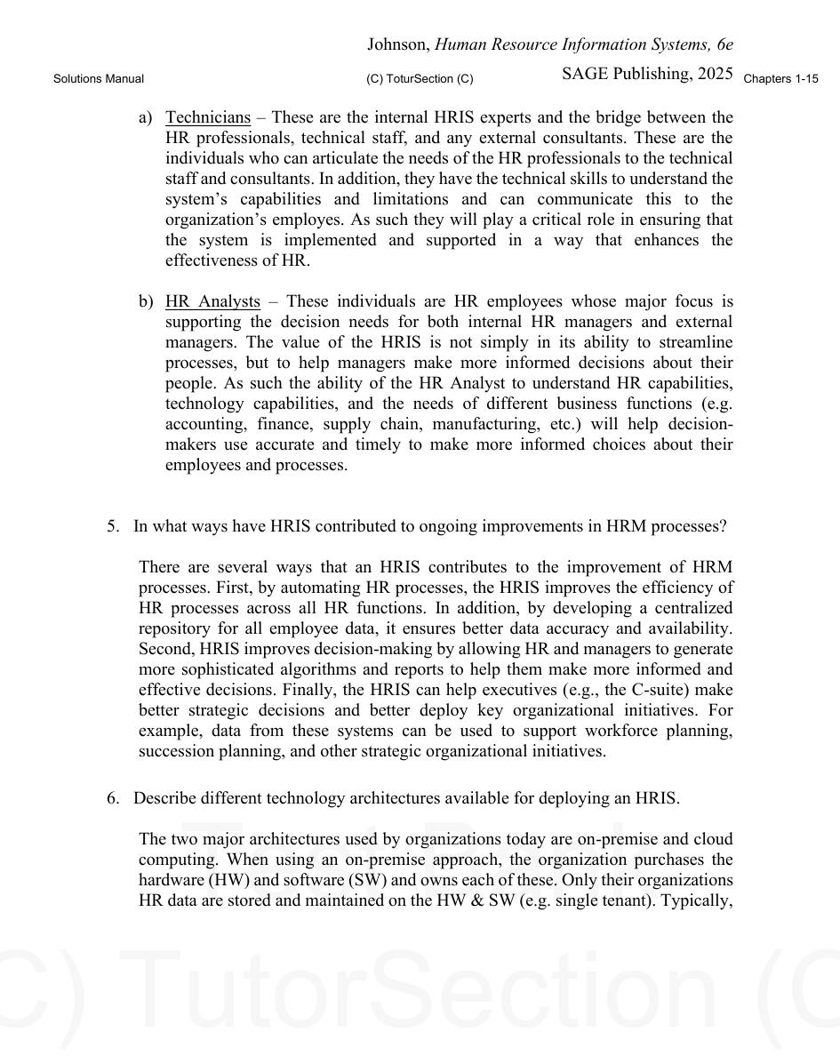 Preview page 4 of Solutions Manual for Human Resource Information Systems Basics, Applications, and Future Directions 6th Edition By Richa