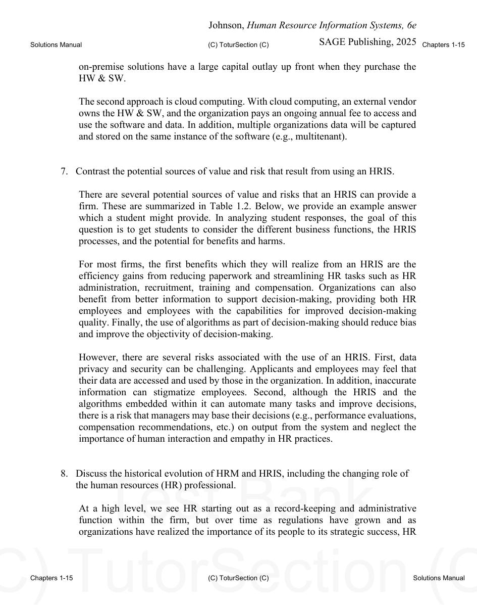Preview page 5 of Solutions Manual for Human Resource Information Systems Basics, Applications, and Future Directions 6th Edition By Richa