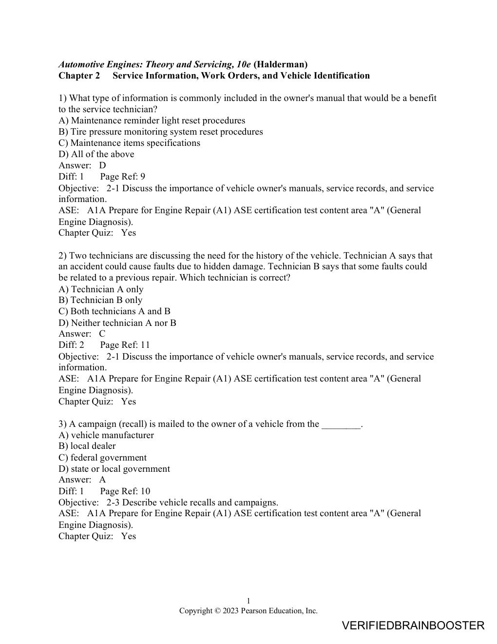 Preview page 10 of Automotive Engines: Theory and Servicing, 10e (Halderman)