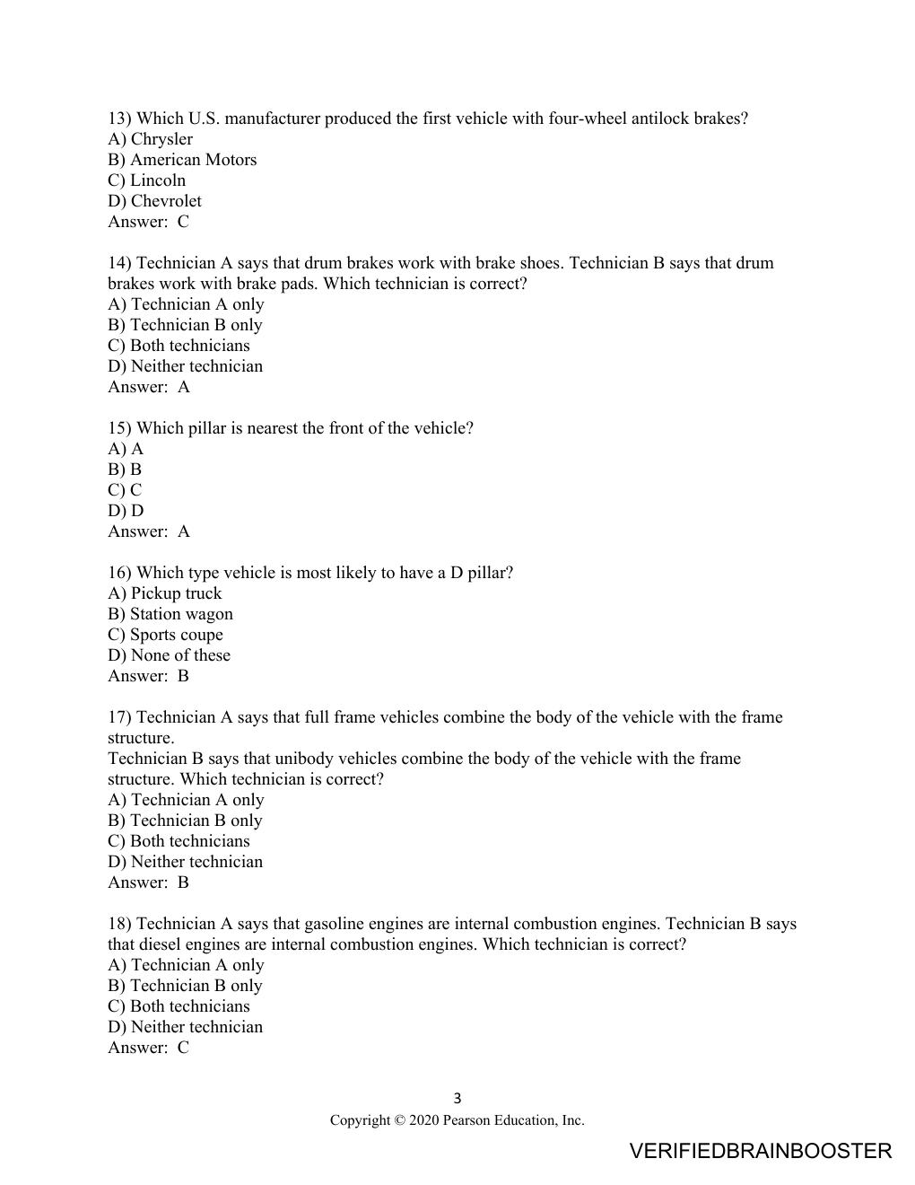 Preview page 3 of Test Bank For Automotive Technology, 6th Edition (Halderman)