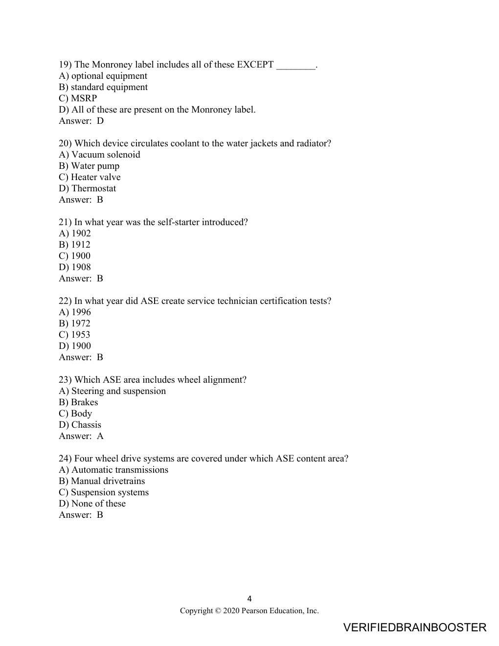 Preview page 4 of Test Bank For Automotive Technology, 6th Edition (Halderman)
