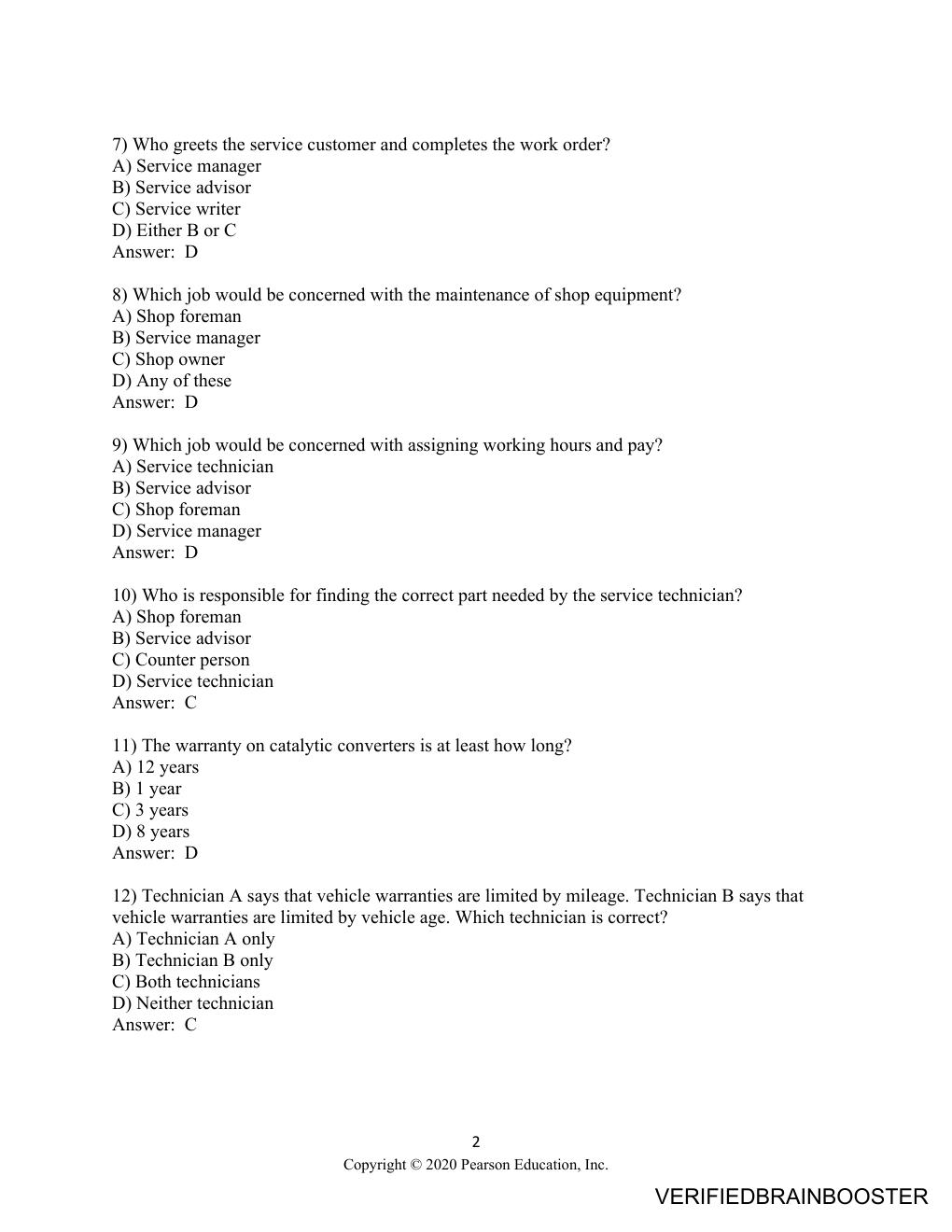 Preview page 8 of Test Bank For Automotive Technology, 6th Edition (Halderman)