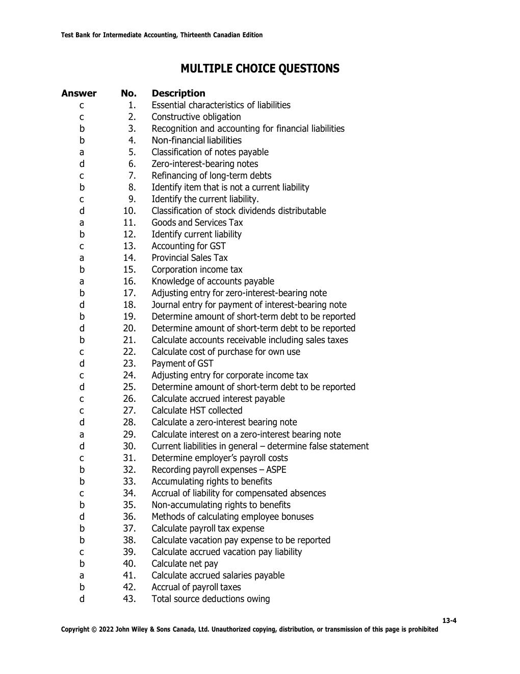 Preview page 6 of test bank for Solution Manuals For Intermediate Accounting Volume 2, 13th Canadian Edition