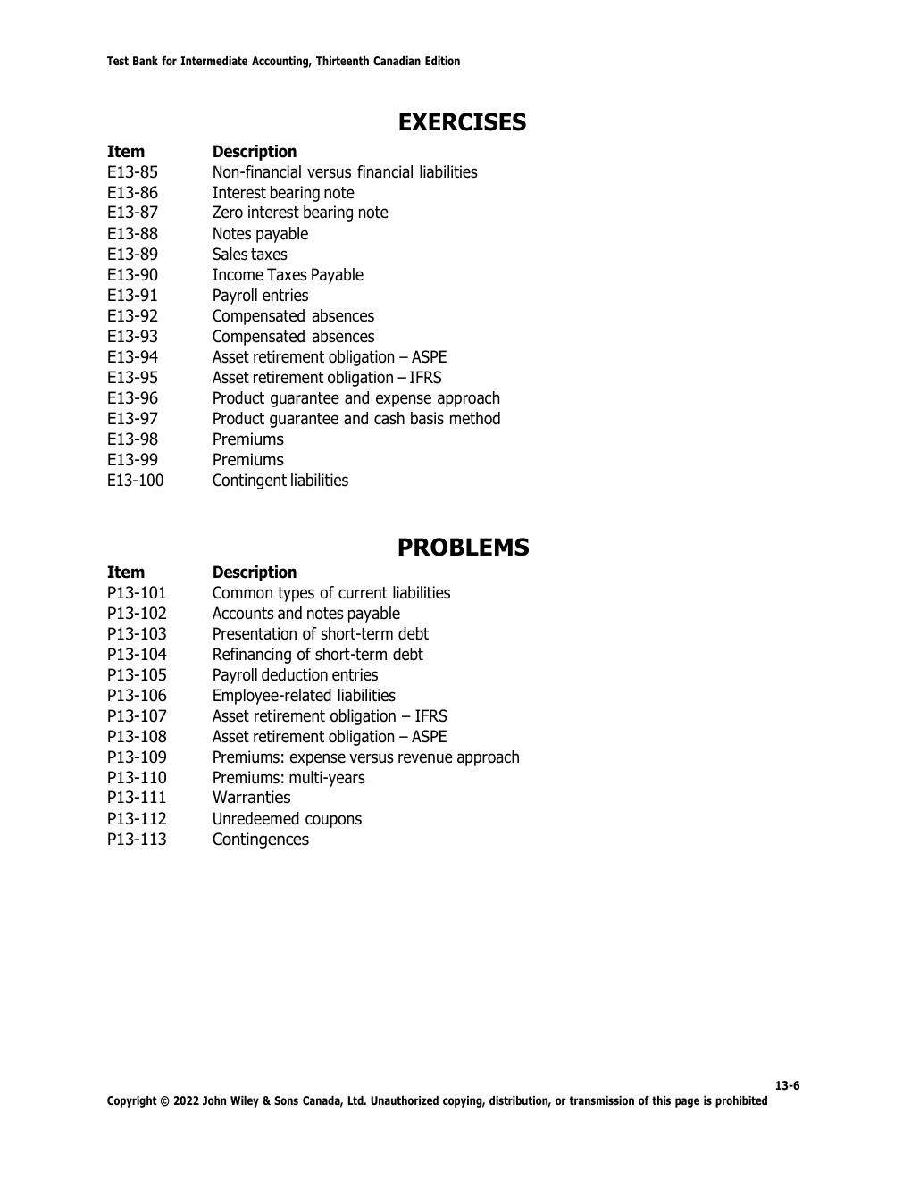 Preview page 8 of test bank for Solution Manuals For Intermediate Accounting Volume 2, 13th Canadian Edition