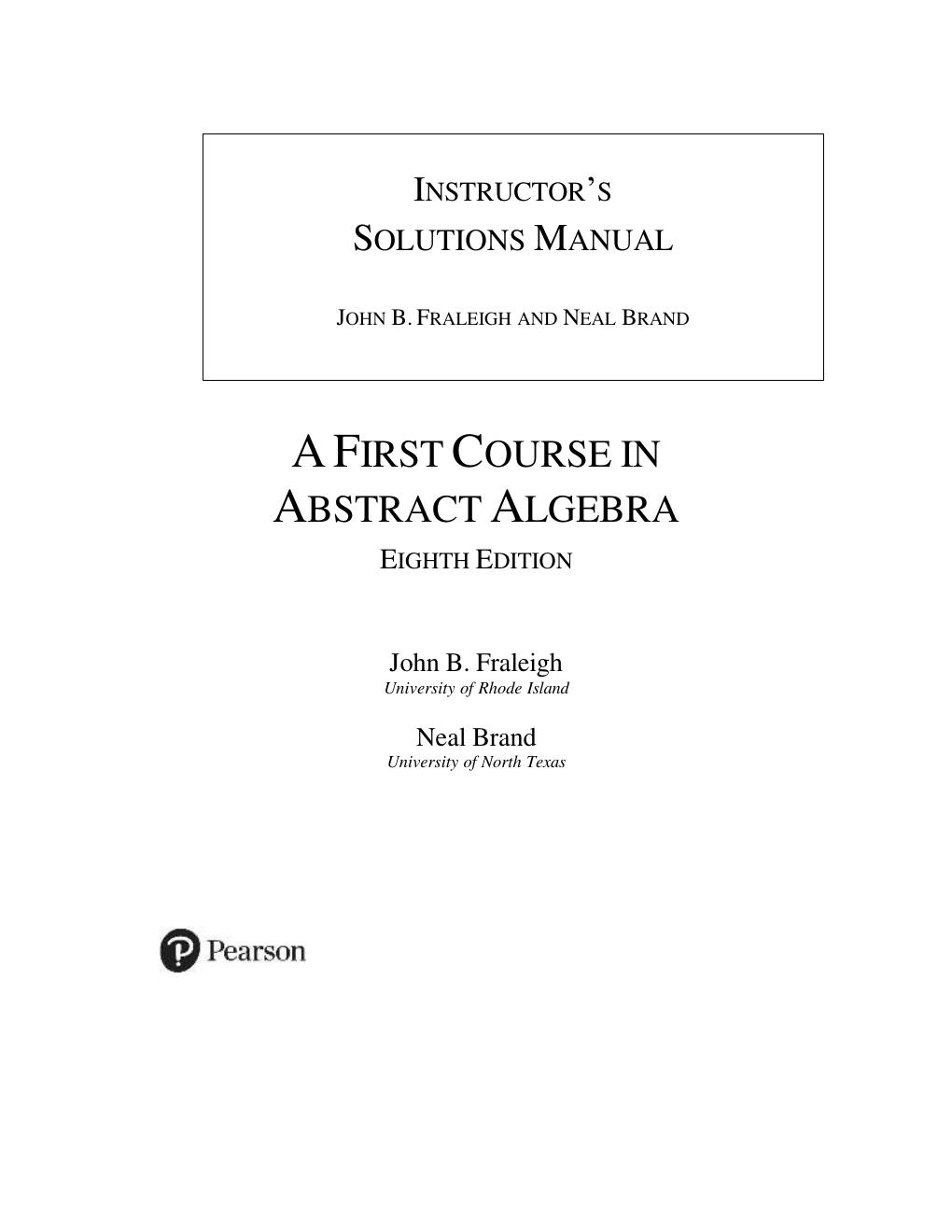 Preview page 2 of test bank Solution Manual for A First Course in Abstract Algebra, 8th edition by John B. Fraleigh
