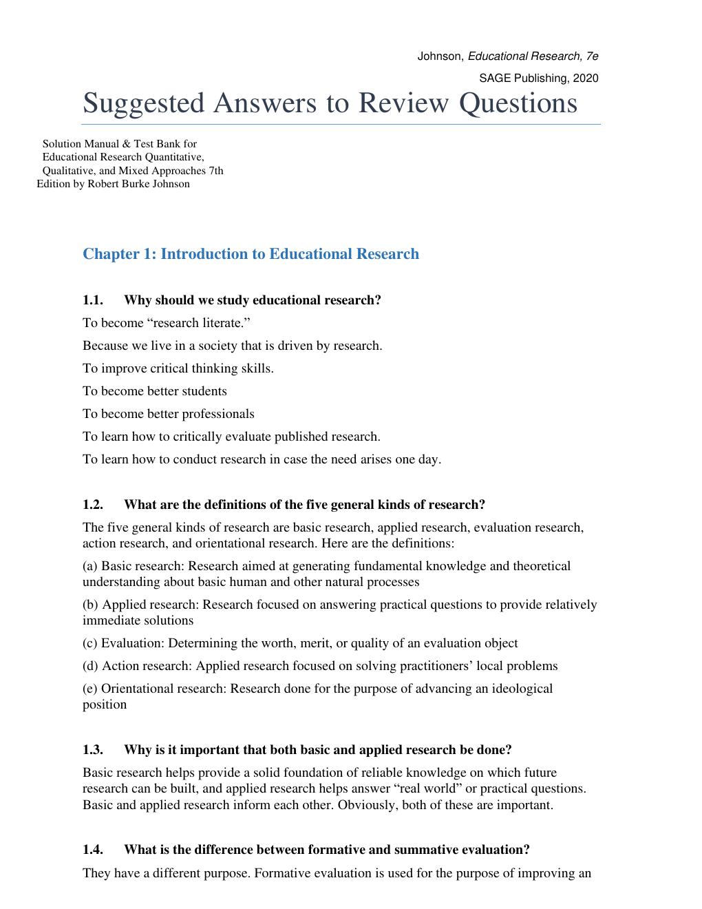 Preview page 2 of Solution Manual & Test Bank for Educational Research Quantitative, Qualitative, and Mixed Approaches 7th Edition by Robe