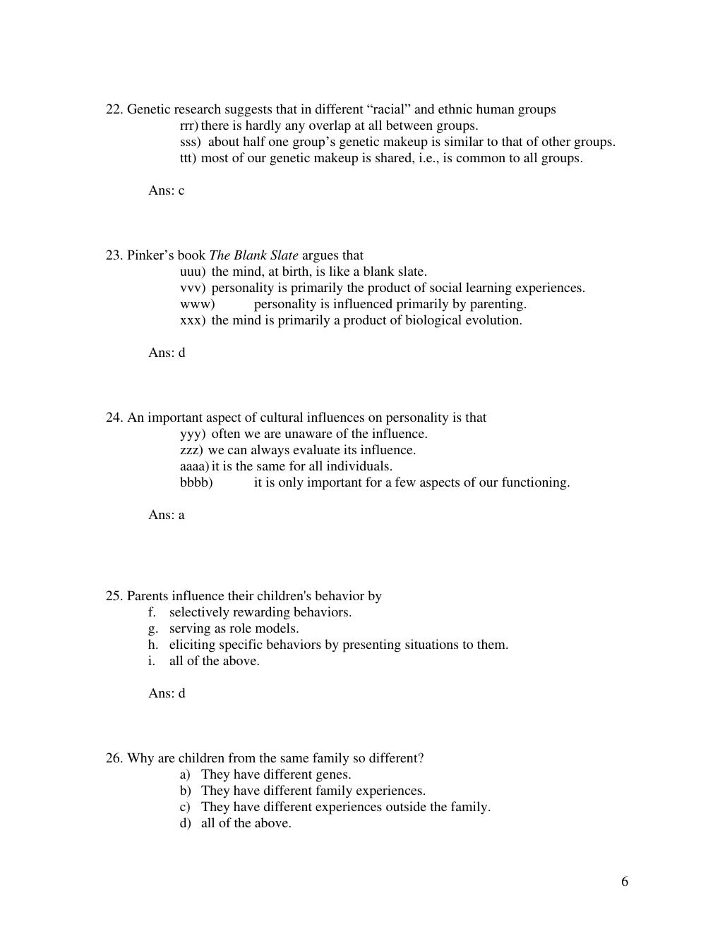 Preview page 7 of Test Bank & Solution Manual for Personality, 14th Edition By Daniel Cervone Chapter: Chapter 01: Personality Theory: Fro