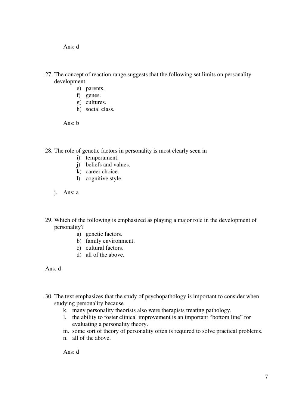 Preview page 8 of Test Bank & Solution Manual for Personality, 14th Edition By Daniel Cervone Chapter: Chapter 01: Personality Theory: Fro