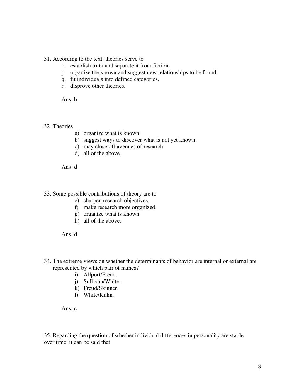Preview page 9 of Test Bank & Solution Manual for Personality, 14th Edition By Daniel Cervone Chapter: Chapter 01: Personality Theory: Fro