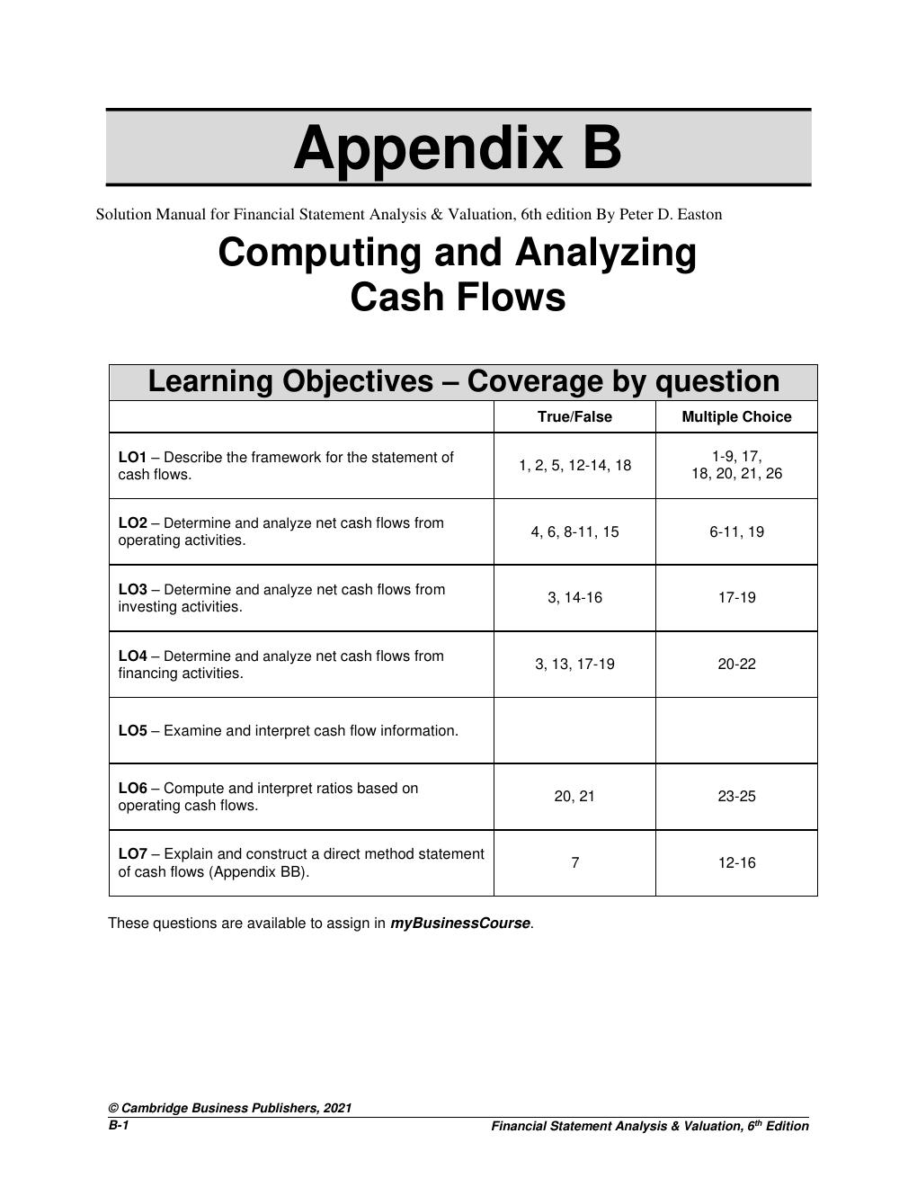 Preview page 2 of Solution Manual for Financial Statement Analysis & Valuation, 6th edition By Peter D. Easton