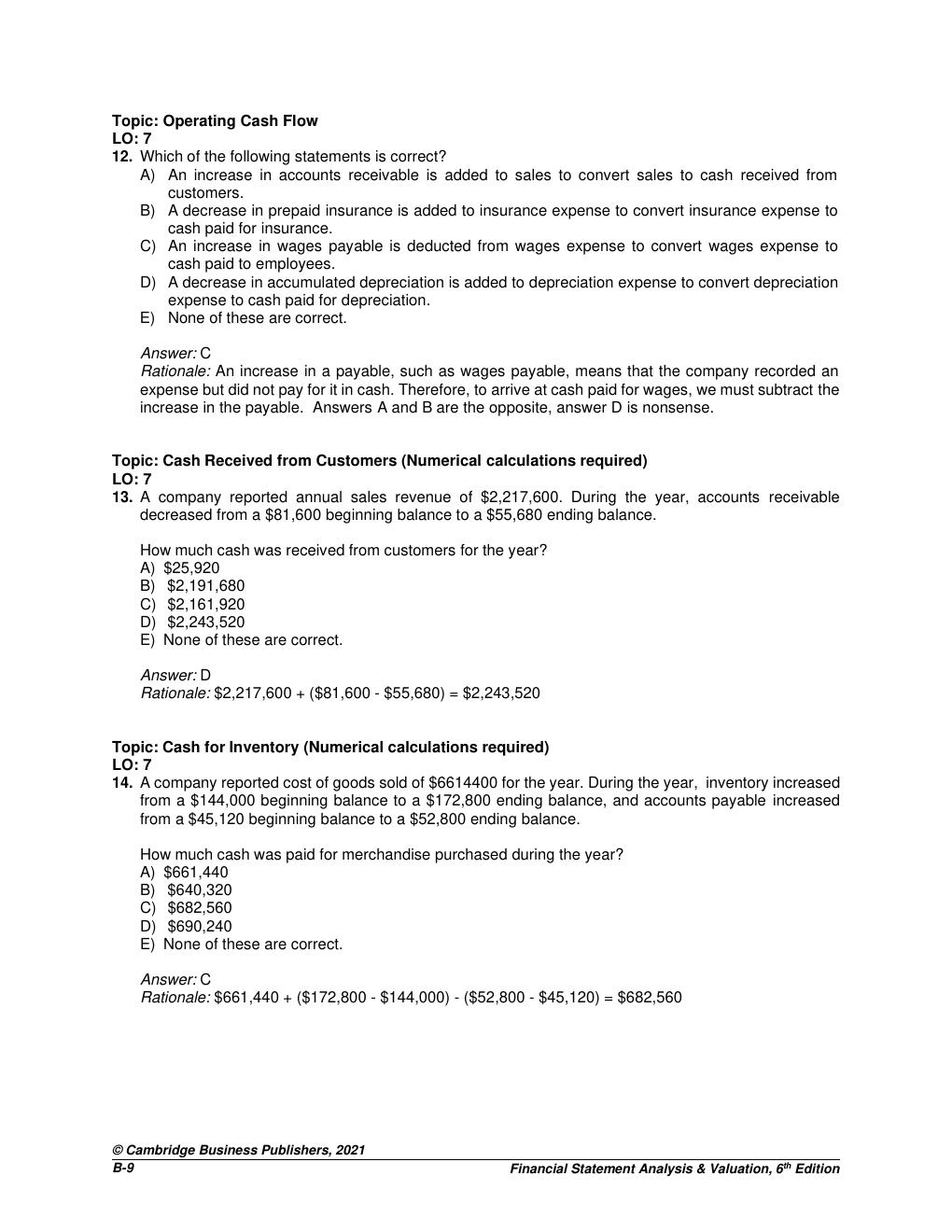 Preview page 10 of Solution Manual for Financial Statement Analysis & Valuation, 6th edition By Peter D. Easton
