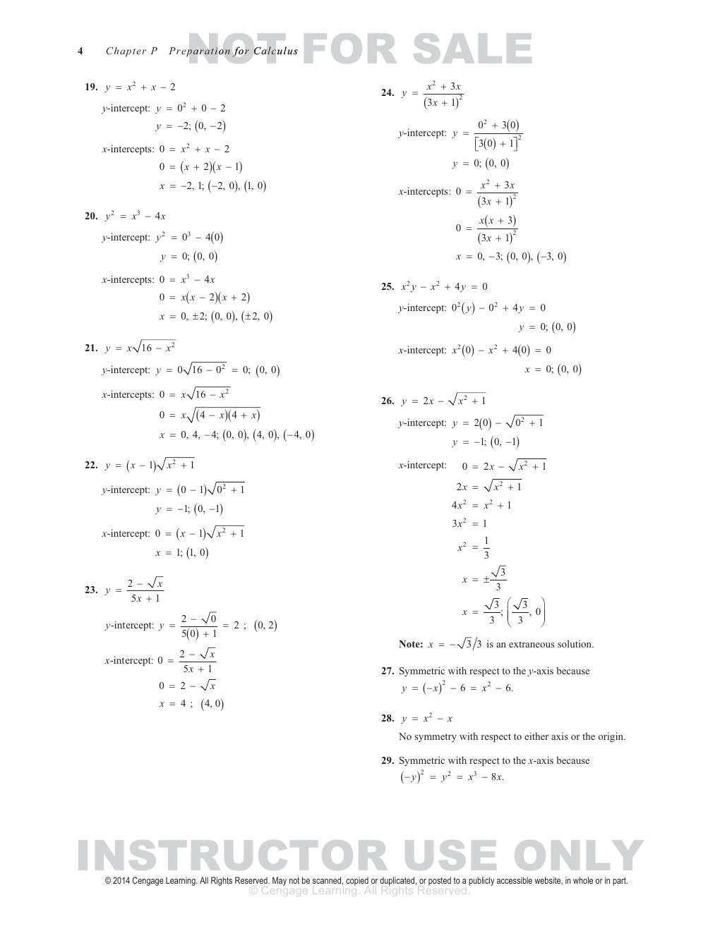 Preview page 4 of Instructor's Solutions Manual for "Calculus, 10th edition By Larson Edward