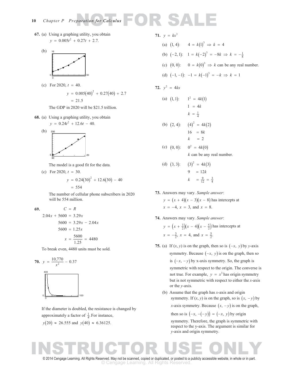 Preview page 10 of Instructor's Solutions Manual for "Calculus, 10th edition By Larson Edward