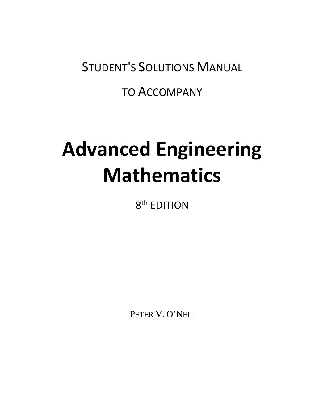 Preview page 2 of Solutions Manual to Accompany ADVANCED ENGINEERING MATHEMATICS, 8TH EDITION PETER V. O’NEIL