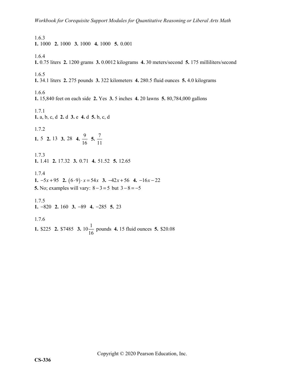 Preview page 4 of Quantitative Reasoning or Liberal Arts Math 1st Edition By Pearson (Workbook Answers All Chapters, 100% Original Verifie