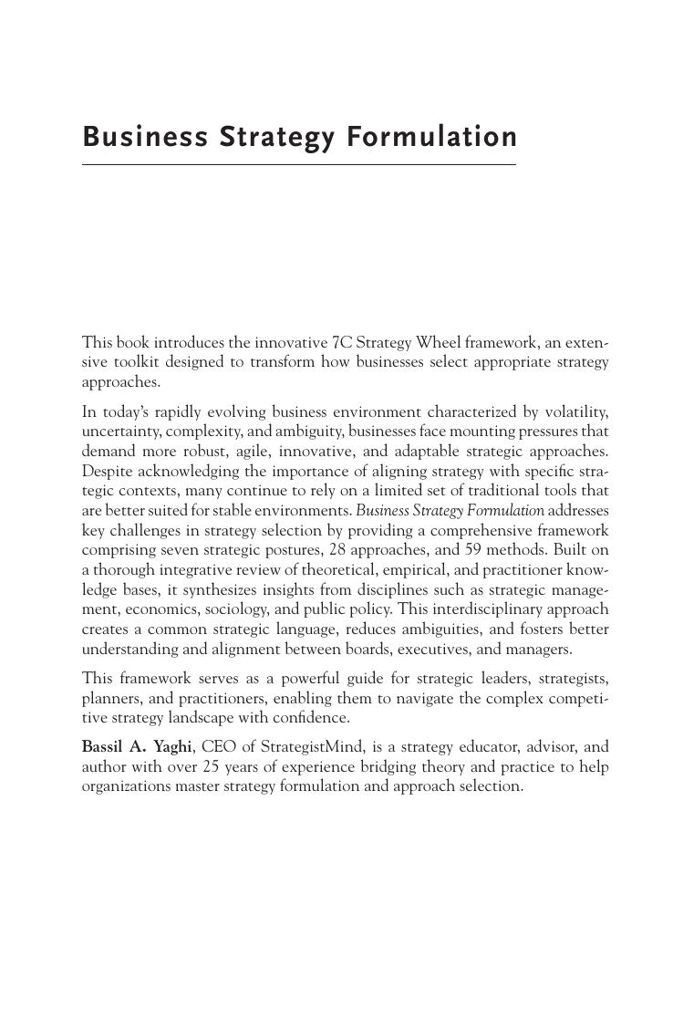Preview page 4 of Business Strategy Formulation By Bassil A. Yaghi