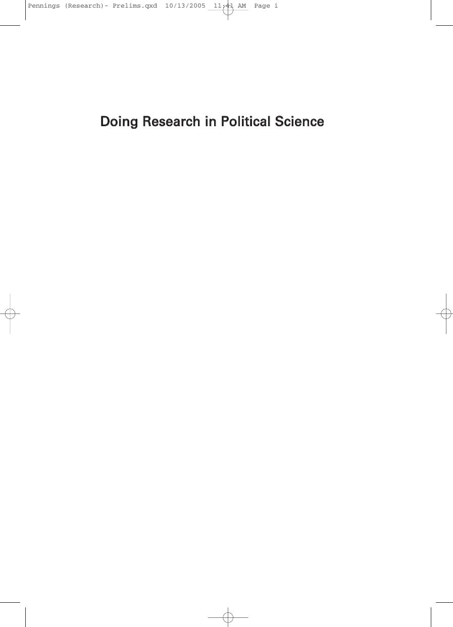 Preview page 2 of Doing Research in Political Science An Introduction to Comparative Methods and Statistics 2nd Edition By Paul Pennings,
