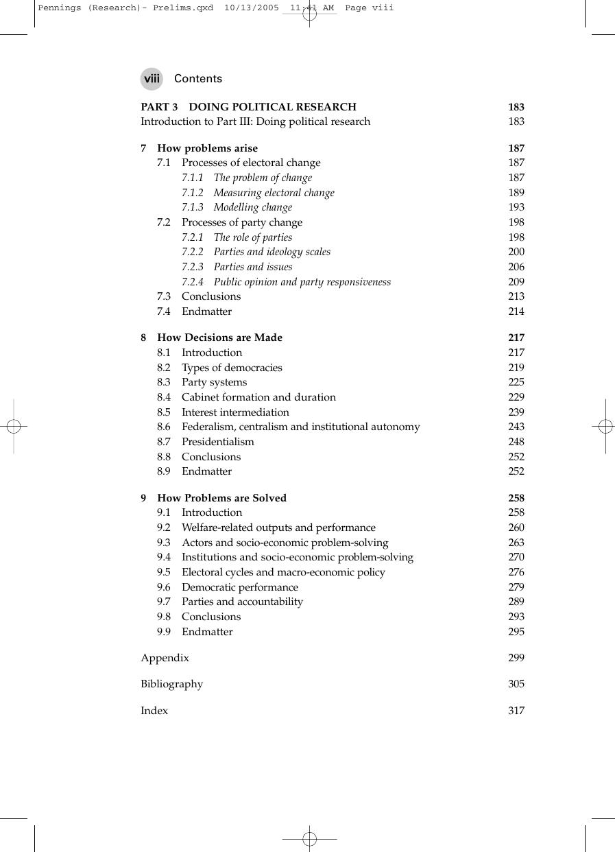 Preview page 9 of Doing Research in Political Science An Introduction to Comparative Methods and Statistics 2nd Edition By Paul Pennings,