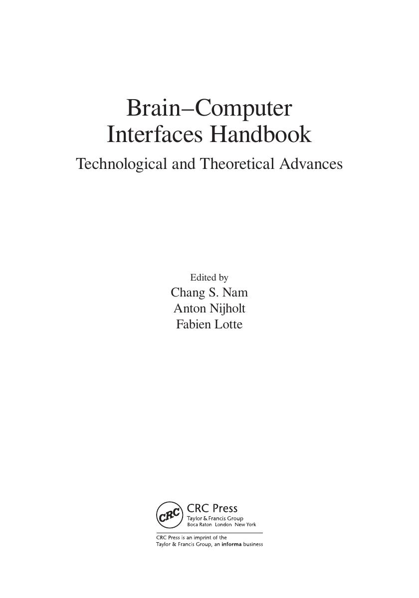 Preview page 3 of Brain Computer Interfaces Handbook Technological and Theoretical Advances 1st Edition By Chang S. Nam, Anton Nijholt, Fa