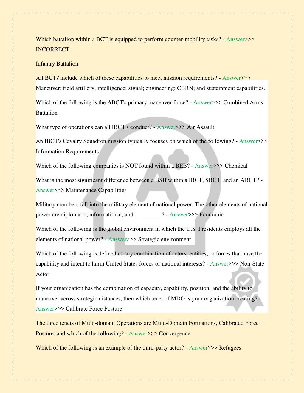 Preview page 4 of CAPTAINS CAREER COURSE (CCC) MODULE 3 POST-TEST EXAM NEWEST 2026/2027 STUDY QUESTIONS WITH CORRECT ANSWERS 100% TOP RATE