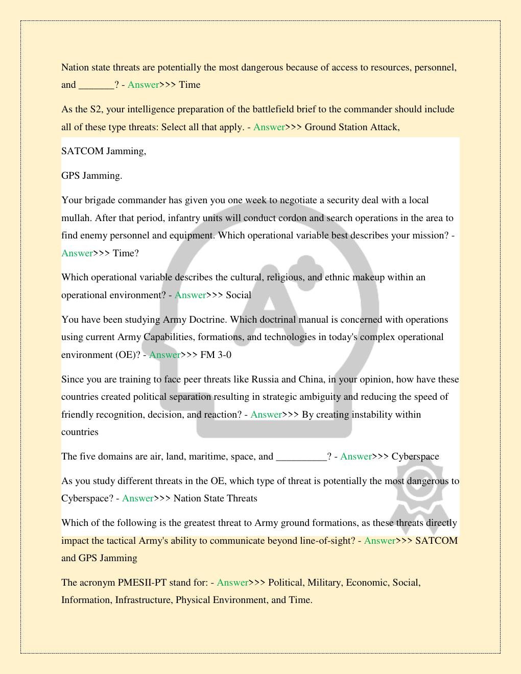 Preview page 5 of CAPTAINS CAREER COURSE (CCC) MODULE 3 POST-TEST EXAM NEWEST 2026/2027 STUDY QUESTIONS WITH CORRECT ANSWERS 100% TOP RATE