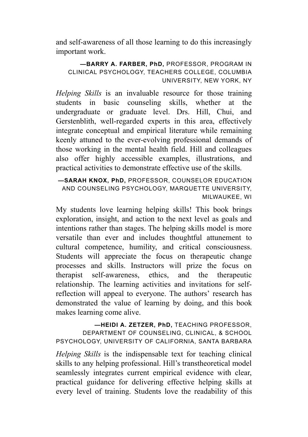 Preview page 9 of Helping Skills 6th Edition By Clara E. Hill, Harold Chui, Judith A. Gerstenblith