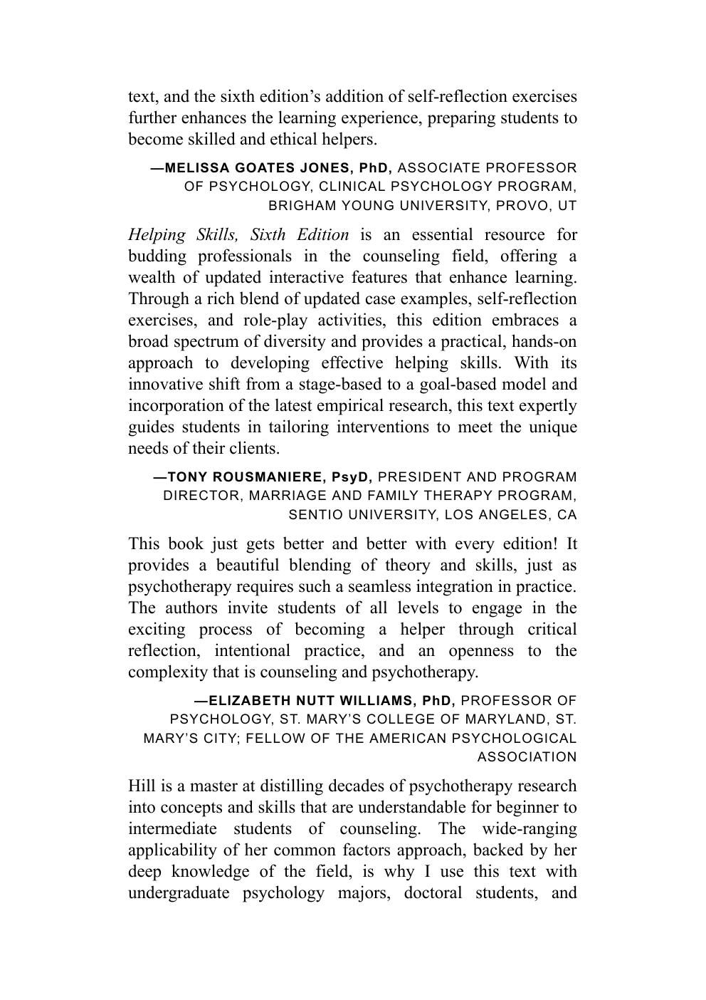 Preview page 10 of Helping Skills 6th Edition By Clara E. Hill, Harold Chui, Judith A. Gerstenblith